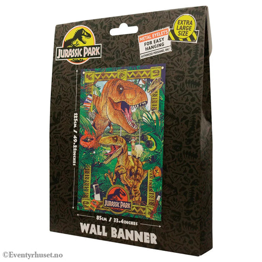 Jurassic Park Wall Banner Flag 125x85 cm. Mint In Sealed Box (MISB)! Leker