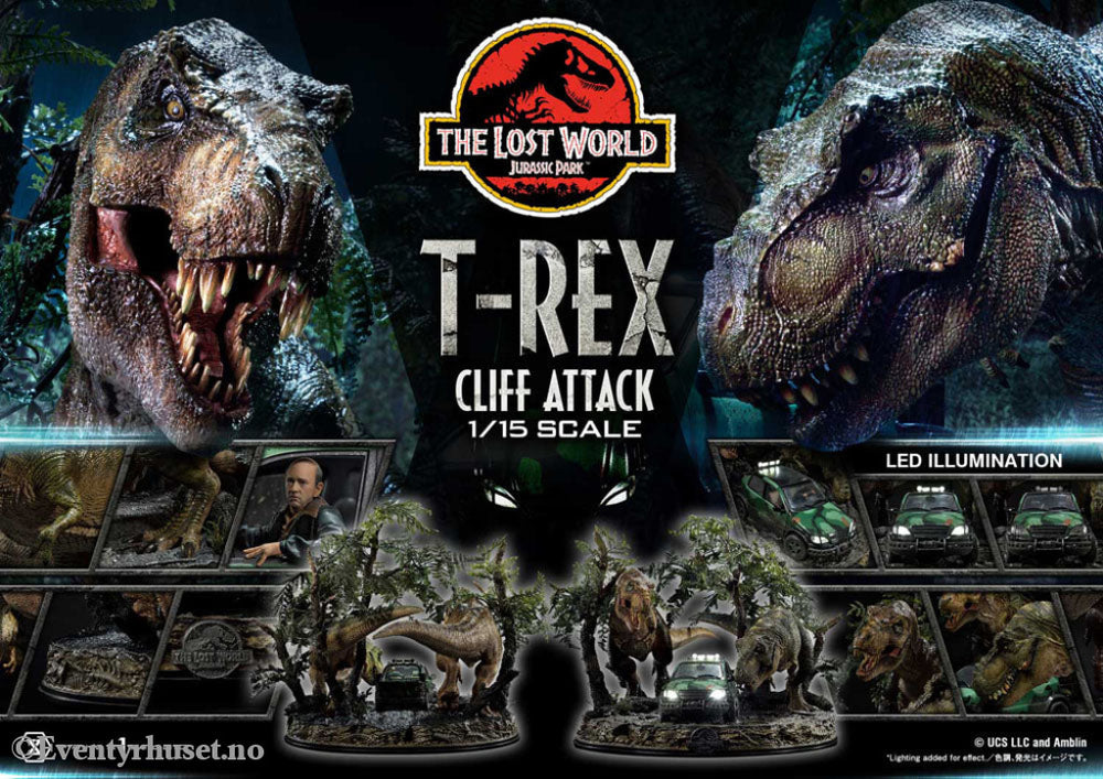 Jurassic World: The Lost World Statue 1/15 T-Rex Cliff Attack 53 cm Collectibles