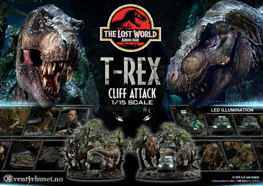 Jurassic World: The Lost World Statue 1/15 T-Rex Cliff Attack 53 cm Collectibles