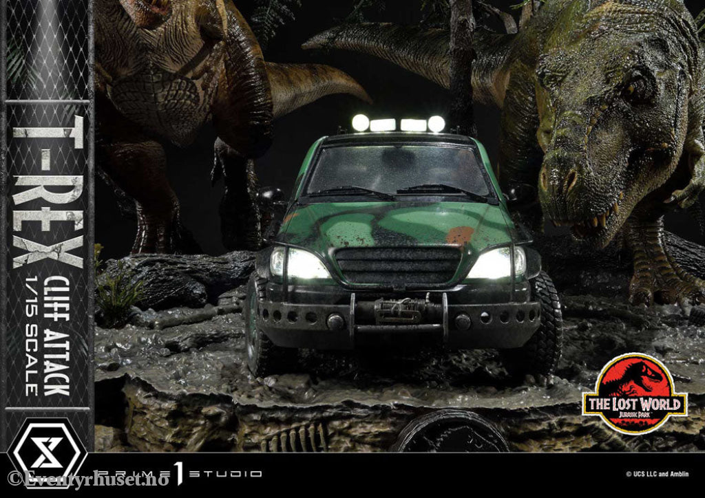 Jurassic World: The Lost World Statue 1/15 T-Rex Cliff Attack 53 cm Collectibles