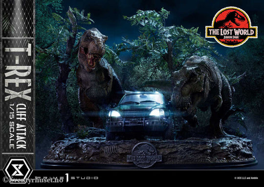 Jurassic World: The Lost World Statue 1/15 T-Rex Cliff Attack 53 cm Collectibles