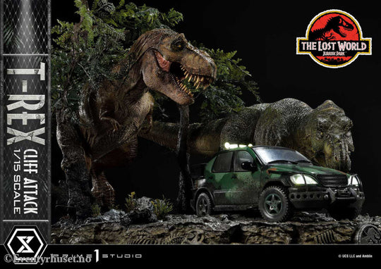 Jurassic World: The Lost World Statue 1/15 T-Rex Cliff Attack 53 cm Collectibles