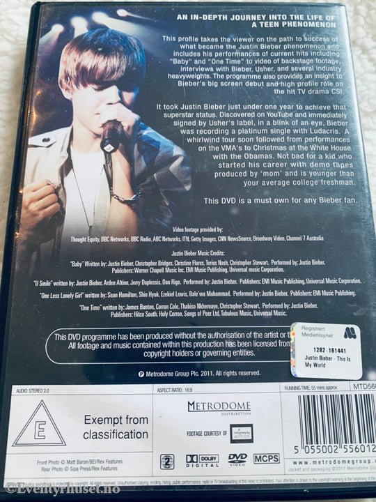 Justin Bieber: This Is My World (2010). DVD.
