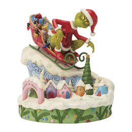 Grinch on Sled. 16,5 cm.