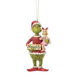 Grinch & Cindy Lou Sign Hanging Ornamen. 13 cm.
