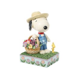 PETALS OF JOY (SNOOPY HOLDING FLOWER BASKET FIGURINE) 14,5 CM.
