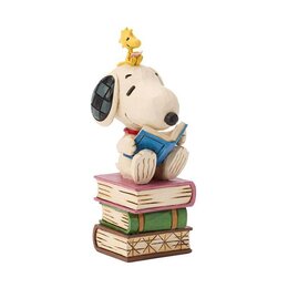 MY WEEK IS FULLY BOOKED! (SNOOPY READING ON STACKED BOOKS FIGURINE) 11,5 CM.