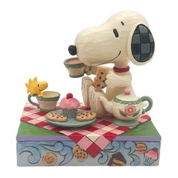 SNOOPY & WOODSTOCK TEA & SWEETS FIGURINE 13,5 CM.