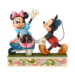 MICKEY & MINNIE SPRING WHEELBARROW FIGURINE, 14,5 CM