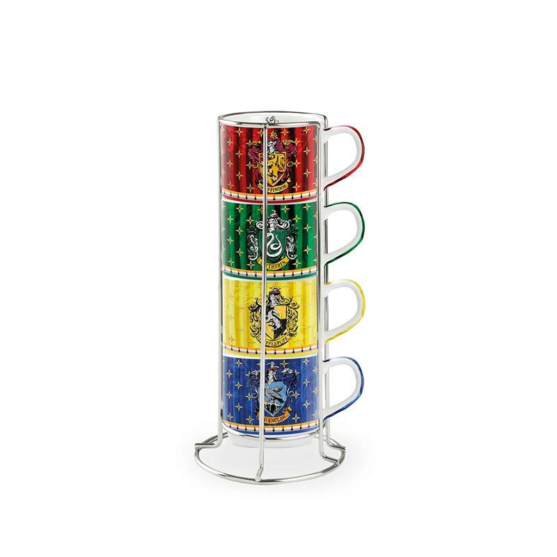 4 PC. STACKABLE COFFEE CUP SET, HARRY POTTER. + METALRACK 100 ML.