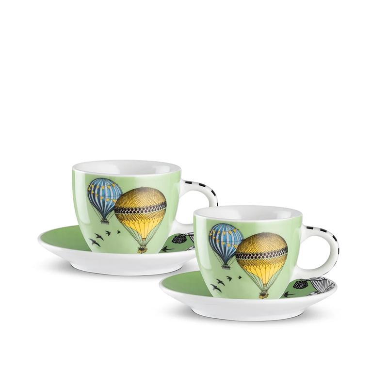 COFFEE CUP 2 PC. SET. LIGHT GREEN. GIRAMONDO 80 ML.