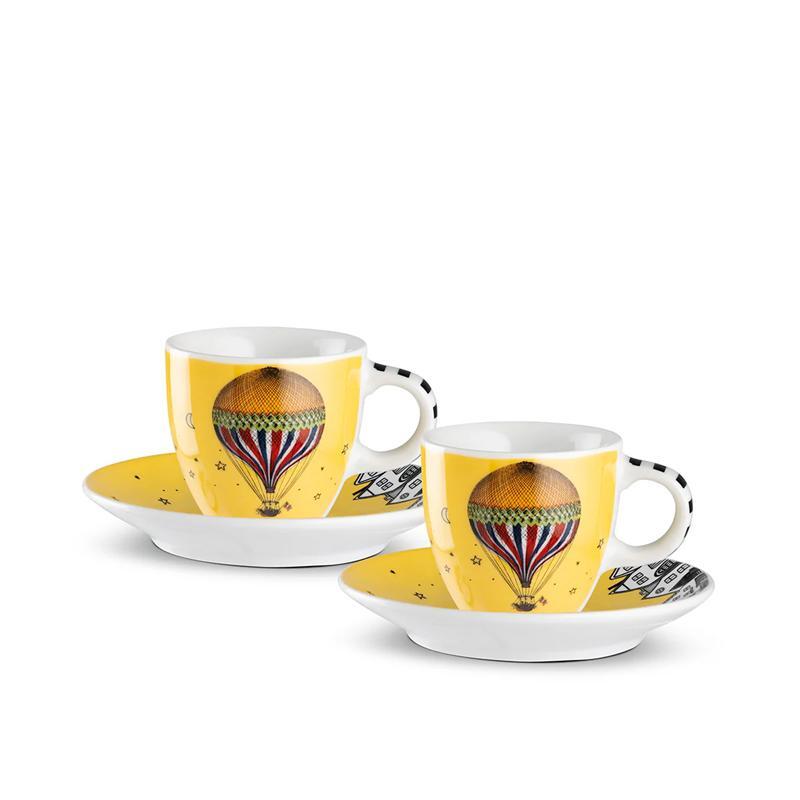 COFFEE CUP 2 PC. SET. YELLOW. GIRAMONDO 80 ML.