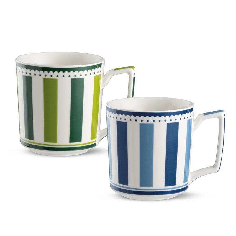 MUG 2 PC. SET MIXED (BLUE/GREEN) NOTTING HILL. 420 ML.
