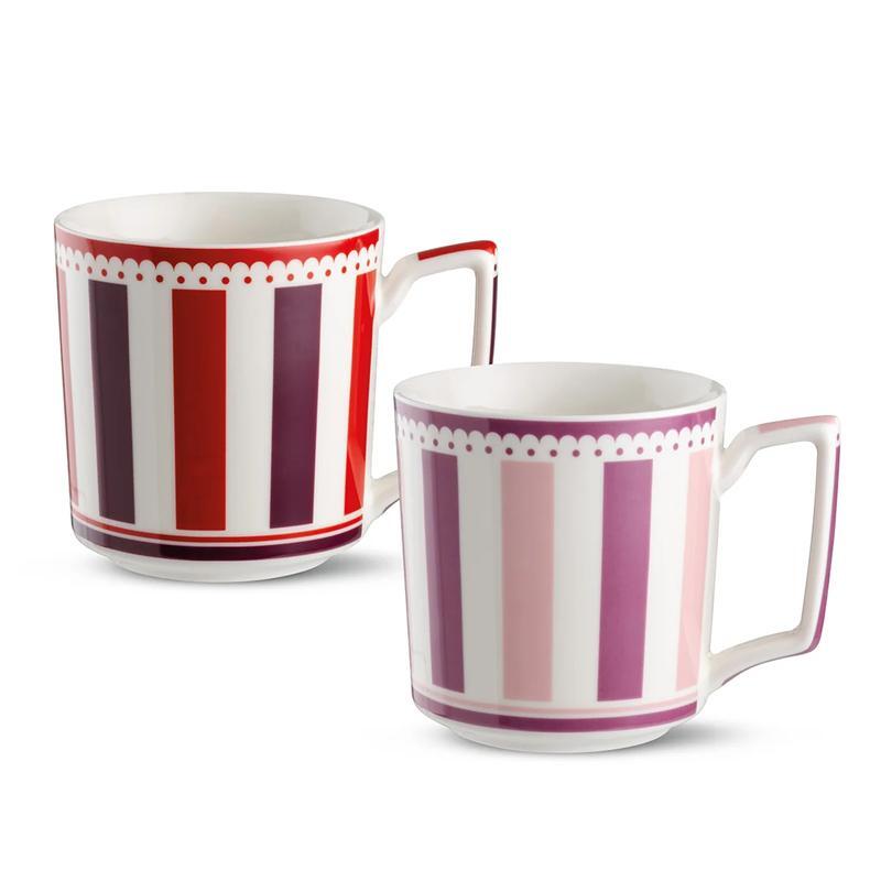 MUG 2 PC. SET MIXED (PINK/BURGUNDY) NOTTING HILL. 420 ML.