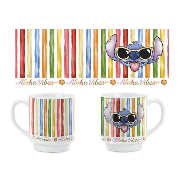 MUG STITCH ALOHA STRIPES. 380 ML.