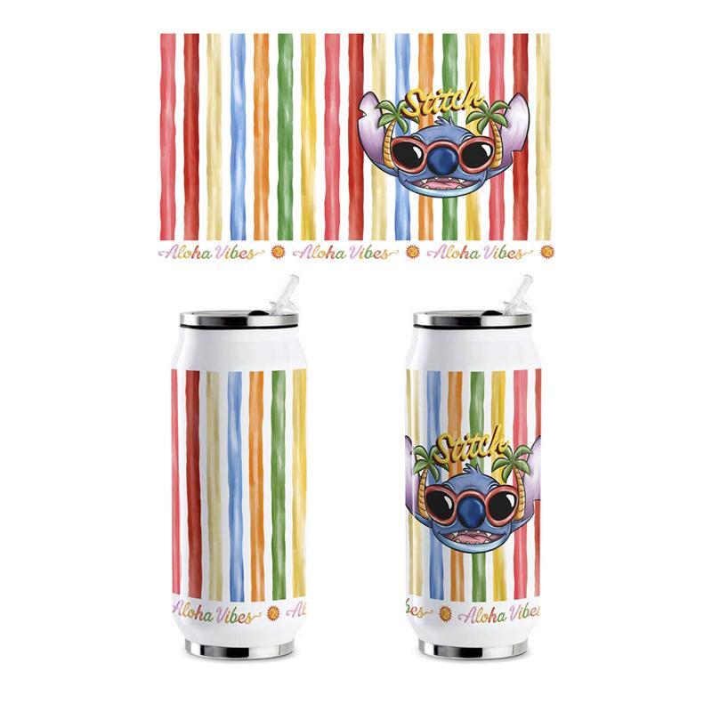 WATER BOTTLE TIN STITCH ALOHA STRIPES. 400 ML.