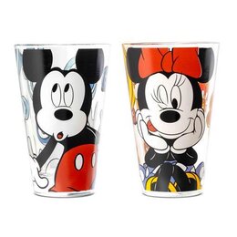 GLASS MICKEY & MINNIE SET 2 PCS. ML. 310