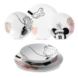 DISH (DESSERT/SOUP/DINNER) ENJOY, PINK. 3 PC. SET.