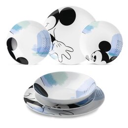 DISH (DESSERT/SOUP/DINNER) ENJOY, LIGHT BLUE. 3 PC. SET.