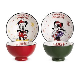 SMALL BOWL MICKEY MOUSE & MINNIE MOUSE 2 PC. SET. ML. 300