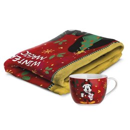 PLAID (130X160 CM.) + BREAKFAST CUP (ML. 520) MICKEY MOUSE SET
