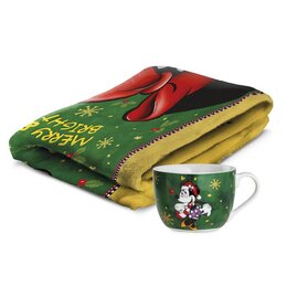 PLAID (130X160 CM.) + BREAKFAST CUP (ML. 520) MINNIE MOUSE SET