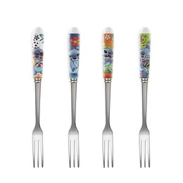 SET 4 PCS. DESSERT FORKS, STITCH
