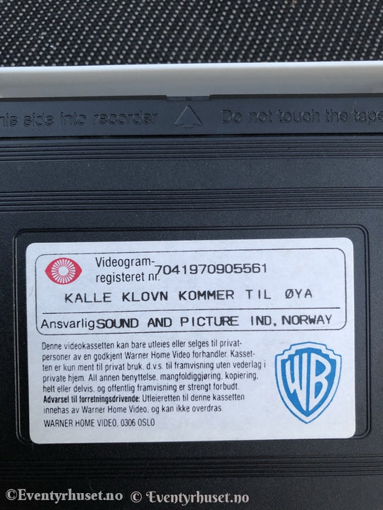 Kalle Klovn Kommer Til Øya. 1989. Vhs. Vhs