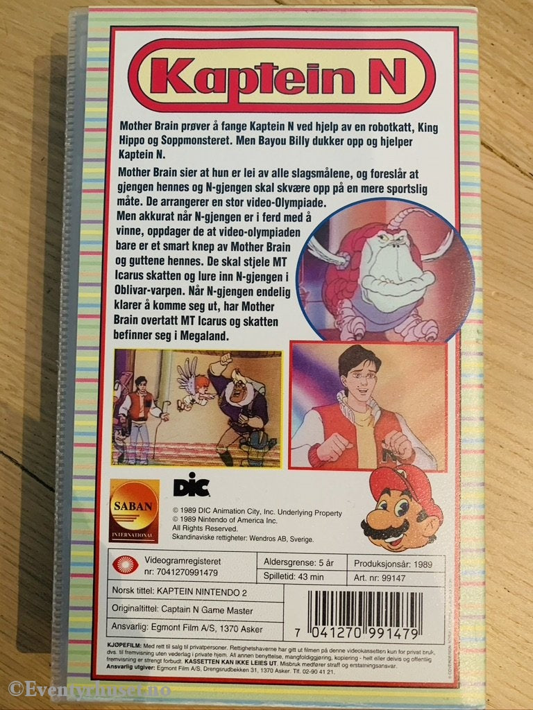 Kaptein Nintendo 2. Video-Olympiaden. 1989. Vhs. Vhs