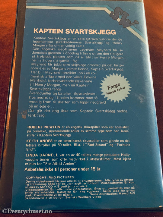 Kaptein Svartskjegg. 1952. VHS Big Box.
