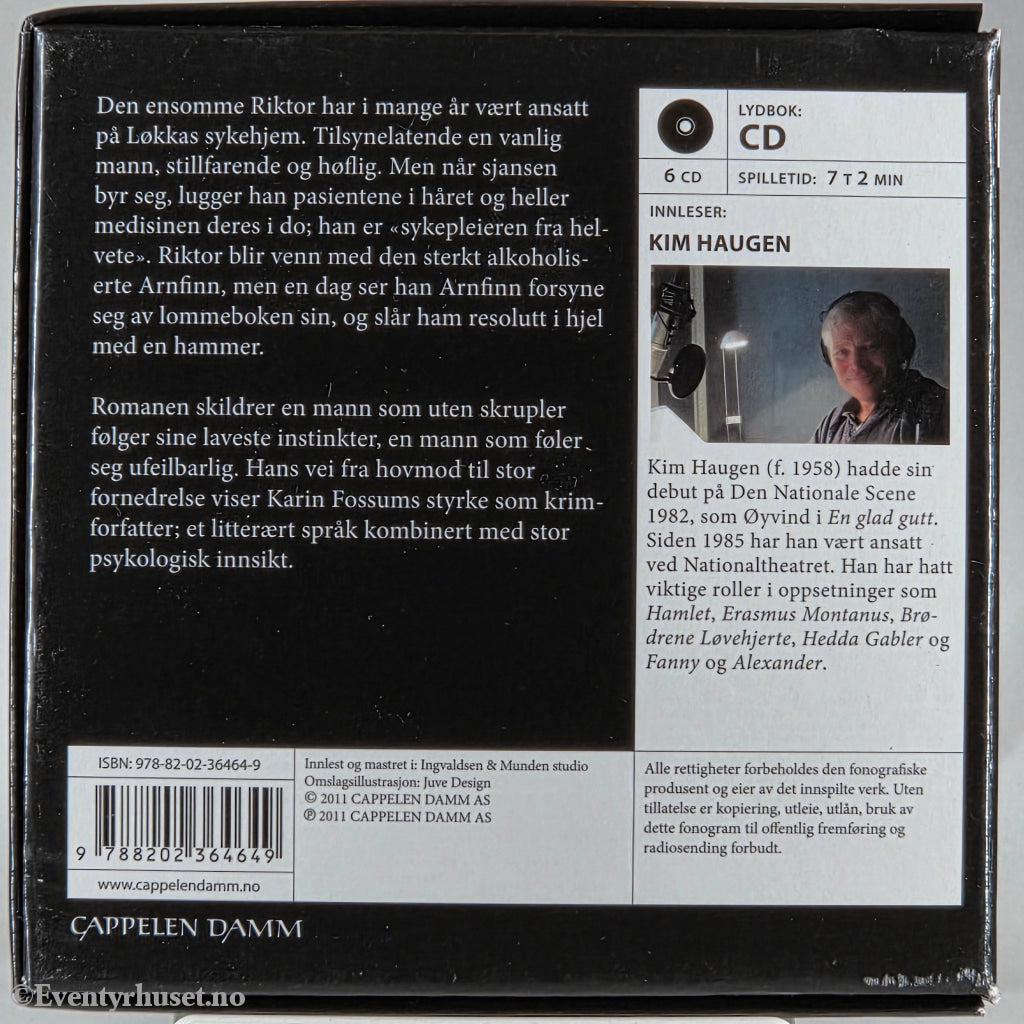 Karin Fossum 2011 Jeg kan se i mørket. Lydbok på CD. Egmont Film