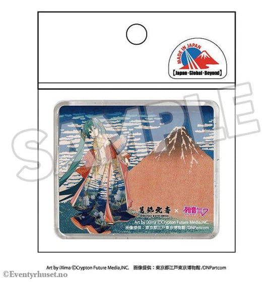 Katsushika Hokusai x Hatsune Miku 3D Magnet Thirty-six Views of Mount Fuji Fine Wind Clear Morning Home & Gifts