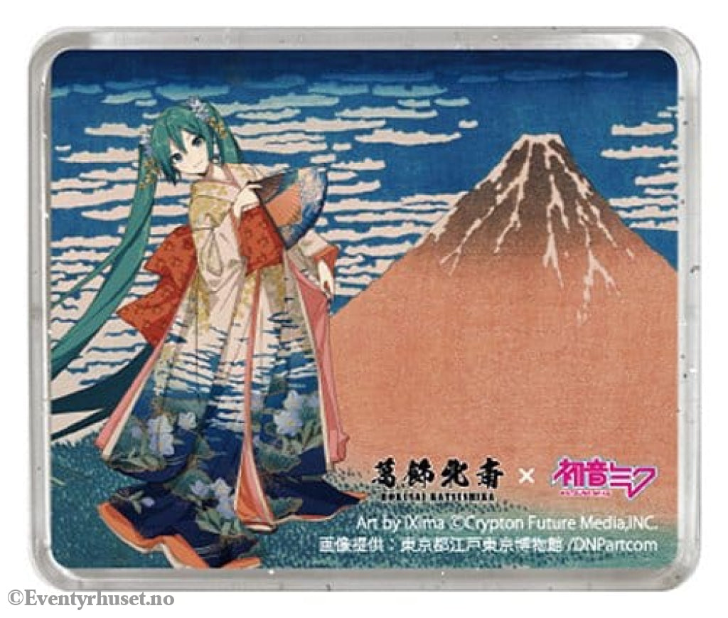 Katsushika Hokusai x Hatsune Miku 3D Magnet Thirty-six Views of Mount Fuji Fine Wind Clear Morning Home & Gifts