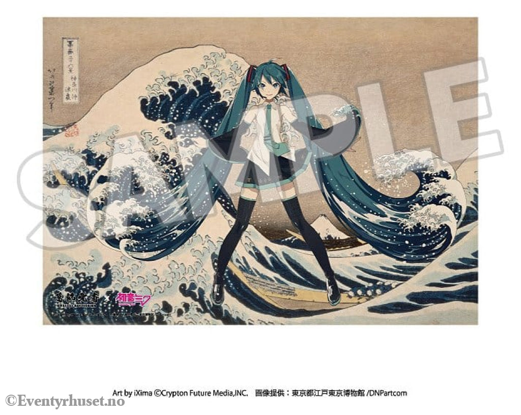 Katsushika Hokusai x Hatsune Miku Acrylic Panel Thirty-six Views of Mount Fuji The Great Wave off Kanagawa 30 cm Manga