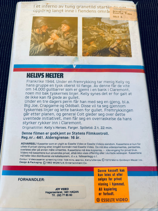 Kellys helter. 1982. VHS Big Box. VHS