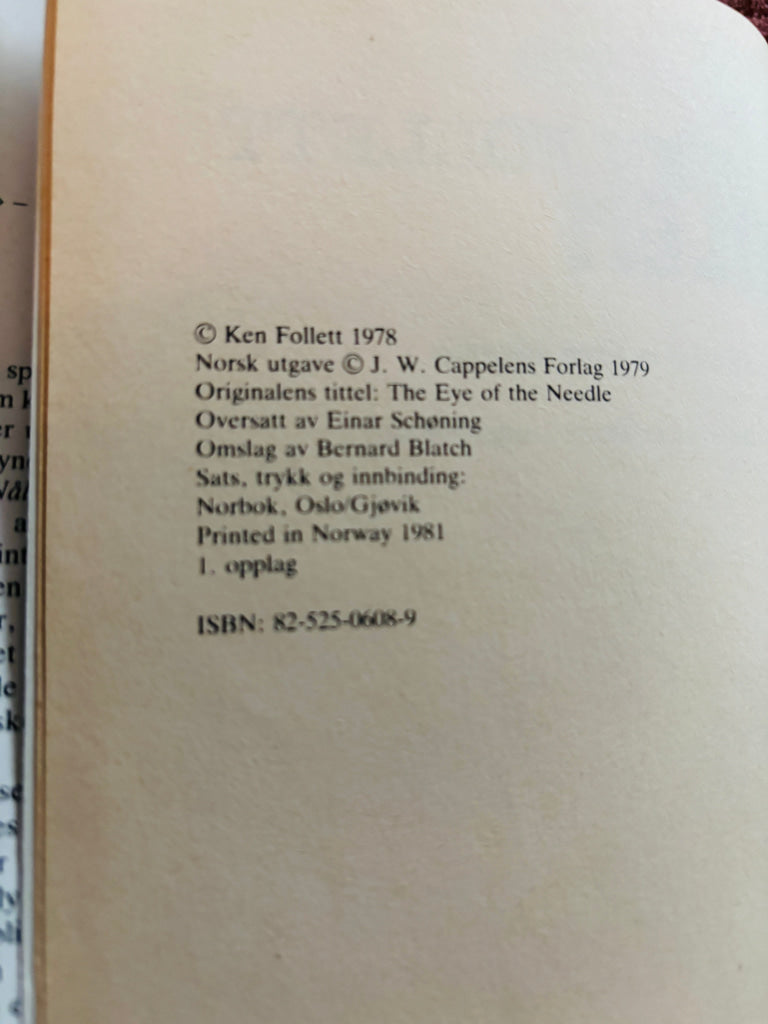 Ken Follett – Nålen. Bok.