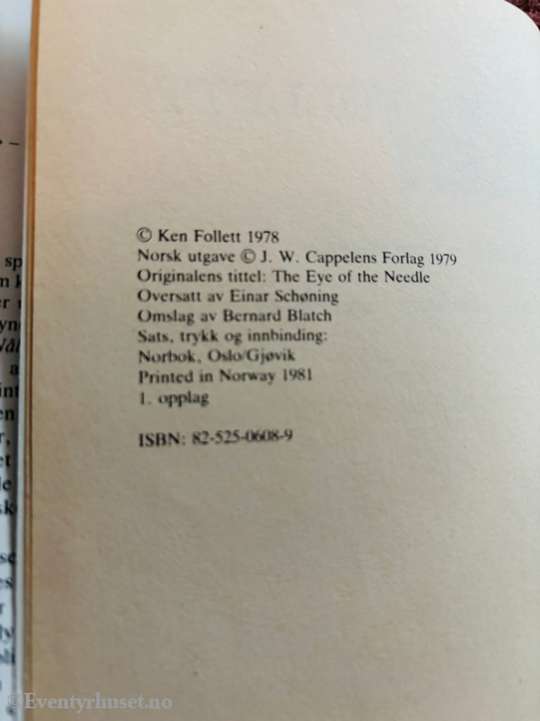 Ken Follett – Nålen. Bok.