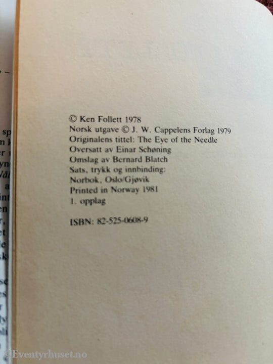 Ken Follett – Nålen. Bok.