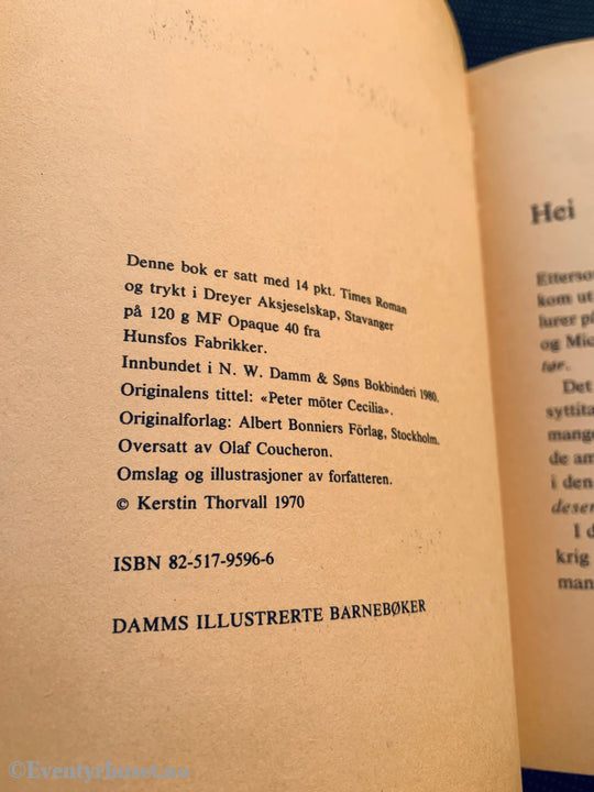 Kerstin Thorvall. Peter møter Cecilia. Bok.