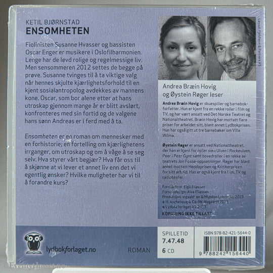 Ketil Bjørnstad (2014). Ensomheten. Lydbok på CD. Ny i plast! Pioneer Home Entertainment