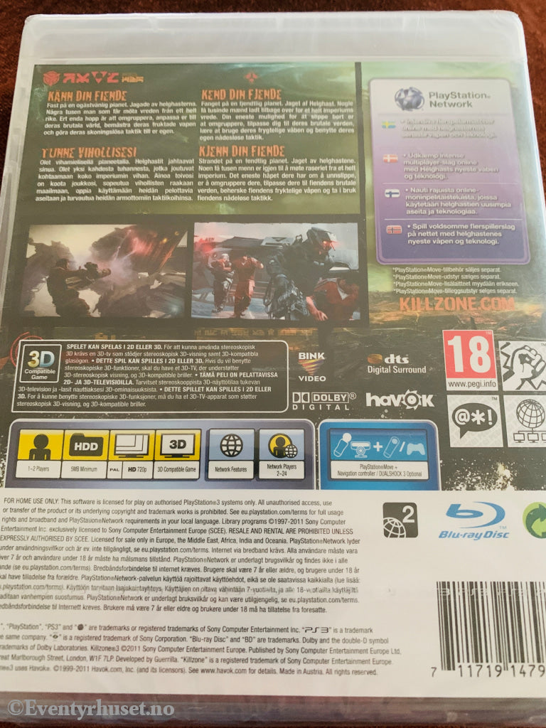 Killzone 3. PS3. Ny i plast!
