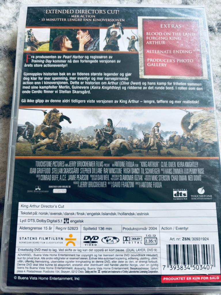King Arthur: Director's Cut. DVD. Ny i plast!