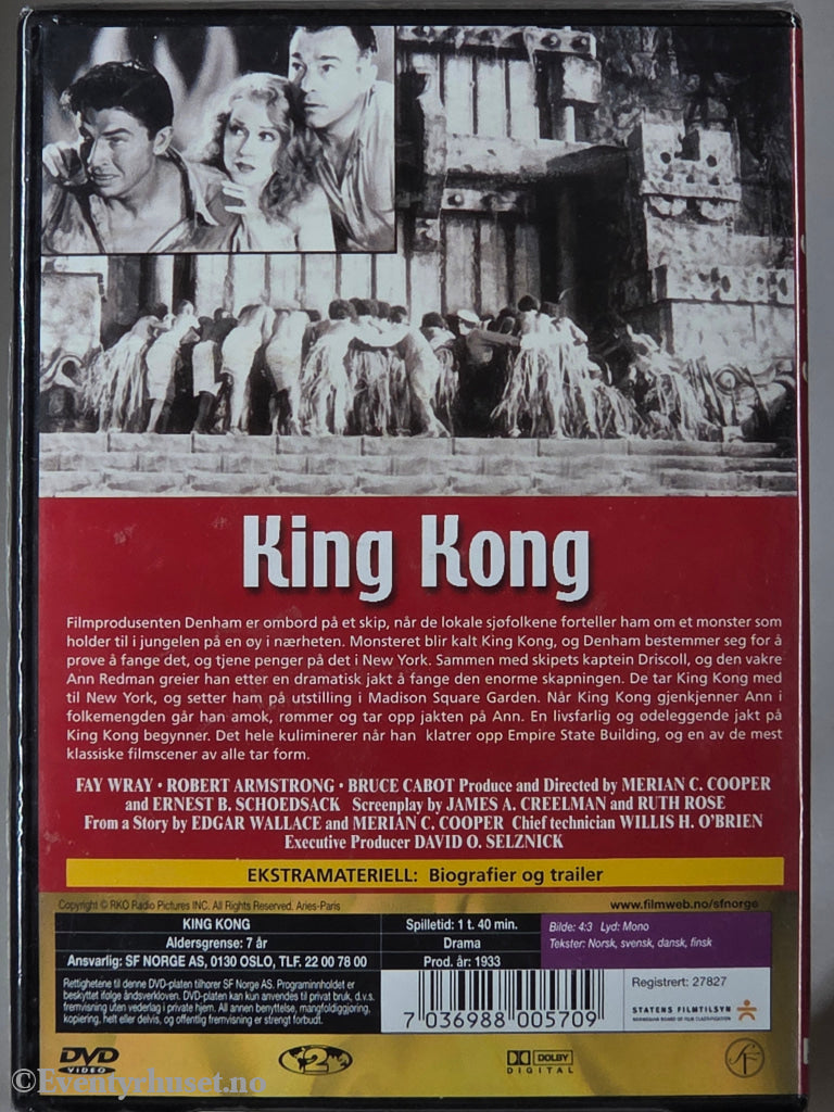 King Kong (1933). DVD. Ny i plast!