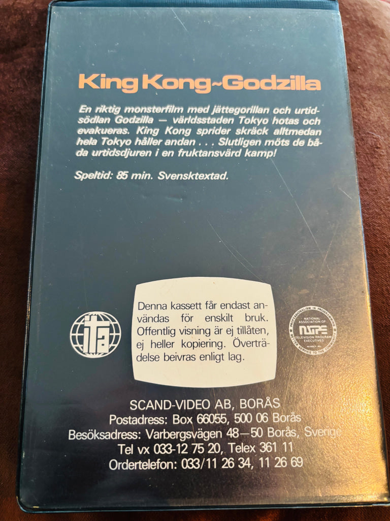 King Kong vs. Godzilla. VHS Big Box.