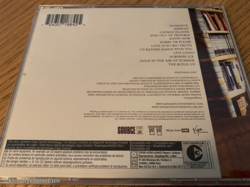 Kings Of Convenience. Riot On An Empty Street. 2004. CD. CD