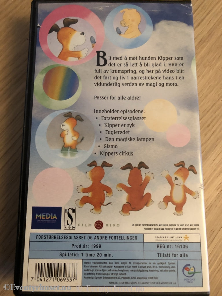 Kipper. 1999. Forstørrelsesglasset Og Andre Fortellinger. Vhs. Vhs