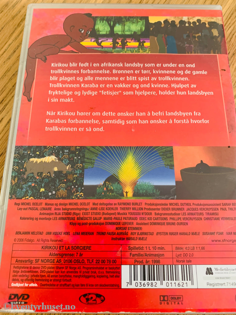 Kirikou og trollkvinnen (1998). DVD.