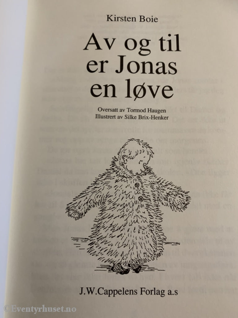 Kirsten Boie. 1990. Av Og Til Er Jonas En Løve. Fortelling