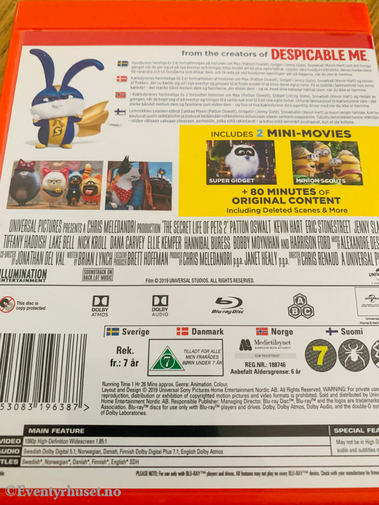 Kjæledyrenes hemmelige liv 2 (2019) . Blu-ray.