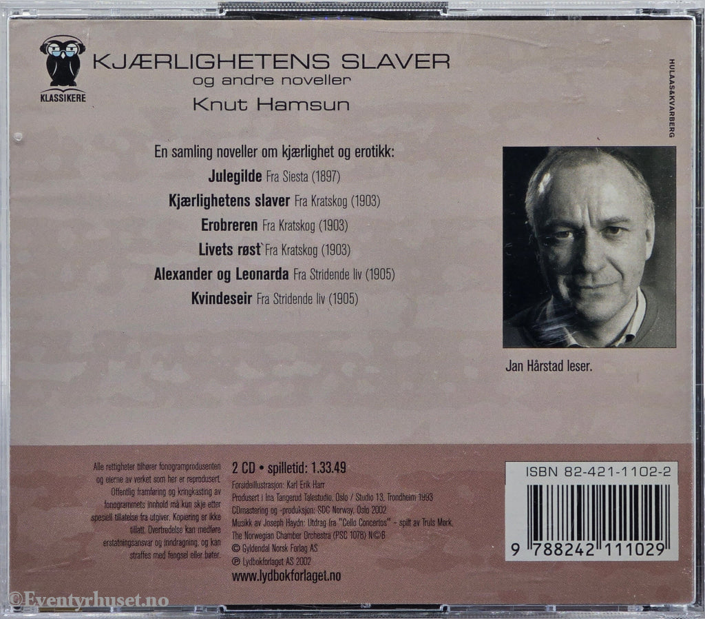 Kjærlighetens slaver – Knut Hamsun. 2002. Lydbok på CD.
